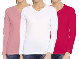 Modern V Neck Tshirt Soft Casual Outfit Women Essential Long Sleeve Comfortable Office Apparel - Product Image 3