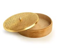 Boîte à chapati en bois de luxe, artisanale, écologique et durable, avec couvercle à rabat, design moderne, pour le rangement du pain et des roti