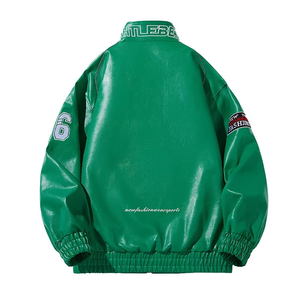 Custom <b>Men's</b> Letterman Varsity Leather PU <b>Jacket</b> Solid College <b>Baseball</b> Patchwork Embroidery Chenille Embroidery Coach <b>Jacket</b> - Product Image 5