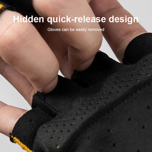 Factory Made Design Your Own Leather Half <b>Finger</b> Cycling Gloves Breathable Non-Slip Adjustable Wrist <b>Strap</b> for Online Sale - Product Image 3