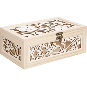Caja de Madera Octogonal de Lujo Personalizada con Corte Láser y Cierre Dorado, Caja de Regalo de Madera Vintage con Diseño Calado para Joyería, Almacenamiento y Recuerdos - Product Image 4