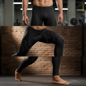 Men's Quick Dry Compression High Quality Training Athletic Soft Comfortable Leggings Workout Customized Printed Skinny Leggings - Product Image 4