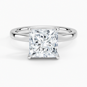 Anillo BOJ con Corte Princesa 73, Plata 925, Halo de Diamantes, Solitario con Piedra de 2ct, Color D, VVS1, Moissanita Certificada GRA, Precio Bajo - Product Image 1