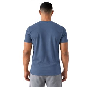 T-shirt classique bleu ardoise pour homme à manches courtes, col rond, décontracté, doux, pour le quotidien, haut basique, vêtement personnalisé, vente en gros - Product Image 2
