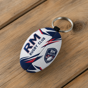 Mini ballon de rugby porte-clés en mousse PU, porte-clés de rugby anti-stress, impression personnalisée, vente en gros d'usine, articles promotionnels sportifs - Product Image 1