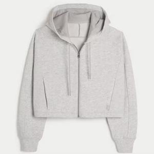 Sudadera con Capucha Corta de Algodón Grueso de Alta Calidad para Mujer, con Cierre Completo, para Gimnasio, Deportes y Uso Casual, con Diseño Personalizado - Product Image 4