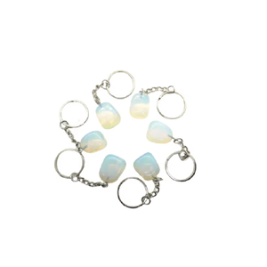 High quality Crystal Keychain Opalite Tumbled <b>Key</b> Chine Natural Stone <b>Key</b> <b>Holder</b> Gifts for Women <b>Key</b> <b>Chain</b> wholesale - Product Image 2