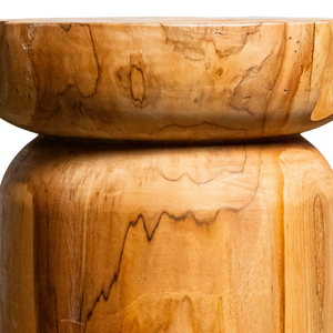 ARTERRA Premium Handcrafted Wood Seating for Warehouse and Hotel Use Rustic Teak Natural Cylinder <b>Stool</b> Decor - Product Image 3