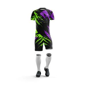 Ensembles de maillots de football personnalisés pour clubs de football, vente en gros, 4 jeux, 100% polyester, respirants, antibactériens, séchage rapide - Product Image 4