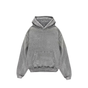Sudadera de Manga Larga con Cuello Redondo y Estilo Vintage para Hombre, Lavado Ácido, Talla Grande, Color Gris, Informal - Product Image 6