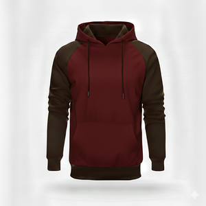 Sweat à capuche raglan bicolore personnalisé avec logo, en molleton épais pour homme, streetwear, manches contrastées, vente en gros - Product Image 3