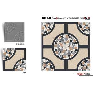 Carreaux de sol extérieurs en porcelaine numérique couleur ivoire terre cuite, résistants à l'usure et imperméables, tailles 300x300mm et 400x400mm - Product Image 4
