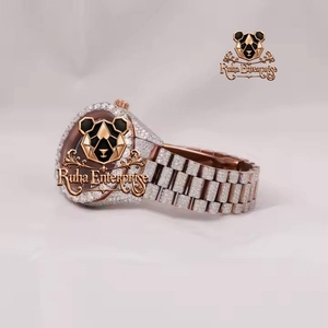 Luxury <b>Men</b>’s Moissanite Diamond Iced Out Quartz Timepiece with Stainless Steel Case and Crystal Bezel <b>for</b> Designer <b>Watch</b> Collect - Product Image 6