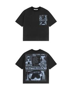 Collection de t-shirts graphiques surdimensionnés noirs |   T-shirt Streetwear Sector Void Cybernet |   T-shirt coupe ample personnalisé OEM Marque privée - Product Image 4