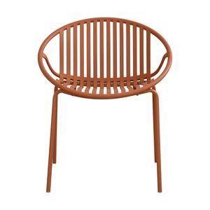 7-Piece Modern Expandable Dining Set for Outdoor Orange & Teak <b>Stackable</b> <b>Chair</b> <b>Garden</b> Furniture Collection - Product Image 6