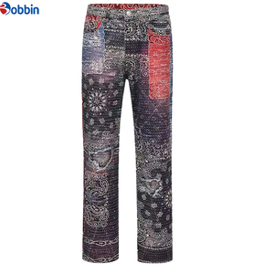 Pantalones Vaqueros Personalizados para Hombre, Diseño Personalizado con Impresión Digital, Corte Recto de Cintura Media, Estilo Hip Hop - Product Image 2