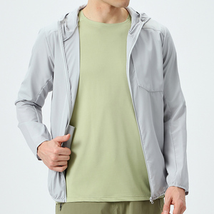 Chaqueta deportiva unisex ligera con revestimiento sólido, 100% poliéster/algodón, bicolor, con cremallera frontal, para gimnasio, atletismo y actividades al aire libre. - Product Image 4