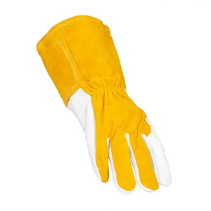 Gants de soudage TIG robustes en cuir de chèvre et croûte de cuir de vache, résistants à l'abrasion, pour la protection personnelle, le barbecue et les soudeurs - Product Image 4