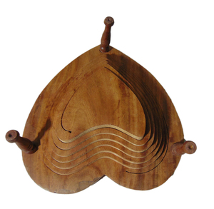Wooden Apple Shaped Foldable Fruit Basket Handcrafted <b>Collapsible</b> <b>Storage</b> Basket for Fruits and Vegetables - Product Image 3