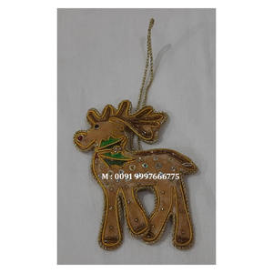 New Latest And Super Shining Of Golden Zari Embroidery With Beaded Work On <b>Mushroom</b> Shape Design <b>Decorative</b> Hanging Ornament - Product Image 2