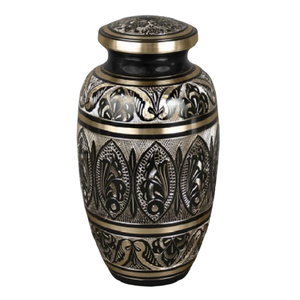 Urnes funéraires pour adultes en laiton de haute qualité avec motif d'oiseau en vol, finition en étain et couleur bleue, pour cendres humaines - Product Image 2