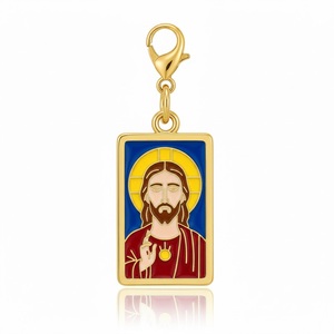 Bijoux souvenirs d'église, cadeaux personnalisés, croix chrétienne religieuse, pendentif tête de Jésus en or 3D - Product Image 5