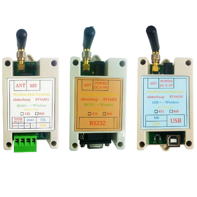 RT4AE01 VHF/UHF Radio Modem RS485 RS232 USB Wireless Transceiver 20DBM 433M 868M Transmitter and Receiver DC 5V-9V