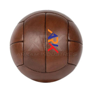 Ballon de football en cuir antique durable, panneaux cousus à la main, collection sportive - Product Image 4