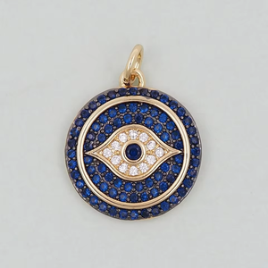 Colgante de Ojo Turco Chapado en Oro de 18K con Piedra Azul, Amuleto de Protección, Colgante de Lujo para Mujer, Joyería Fina de Estilo Rapper - Product Image 5