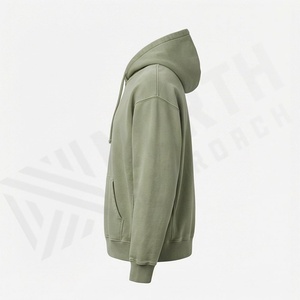 Sweat à capuche coupe droite délavé à l'acide, personnalisé, en molleton 100% coton épais, avec poche, pour homme, style vintage, hiver, séchage rapide, respirant - Product Image 3