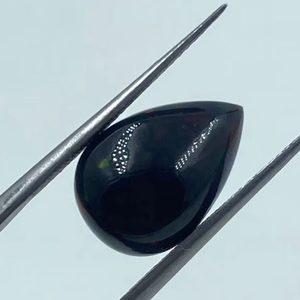 Opale de feu naturelle noire de qualité supérieure, taille poire, pierre brute 3,82 carats 10x14,40MM pour la fabrication de bijoux - Product Image 1