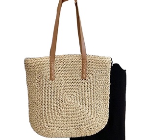 Sac de paille tissé à une épaule pour dames Sac tissé à la main Sac de paille Crochet Macramé Sacs de plage directement du fournisseur indien - Product Image 1