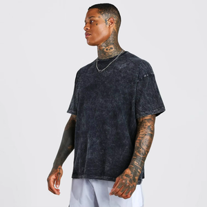 T-shirt Homme Oversize 100% Coton Coupe Boxy Grammage Lourd 300 GSM Lavage Vintage Streetwear Tee Fournisseur OEM ODM Vente en Gros - Product Image 1