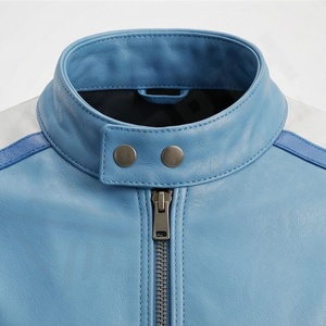 Veste de motard en cuir véritable NAI-0535A, style universitaire, veste de moto tendance, équipement de protection hivernal, couleur personnalisable - Product Image 4