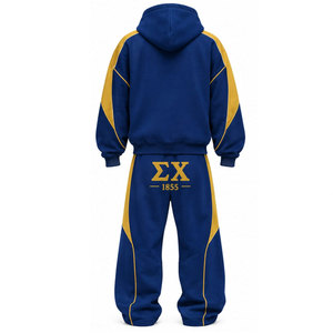 Ensemble de survêtement unisexe Sigma Chi 1913 crème et or avec sweat à capuche et pantalon décontracté à cordon de serrage, poches et imprimé lettres - Product Image 6