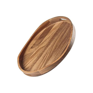 Custom Cake <b>Food</b> Tea <b>Server</b> Dishes Rectangle Round Acacia Wooden Kitchen - Product Image 1