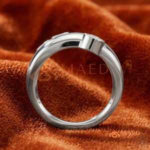 Womens Silver Diamond Ring Round Cut Moissanite Open <b>Wrap</b> Bridal Band Luxury Fine Jewelry <b>Gift</b> for Her USA Elegant Daily Style - Product Image 3