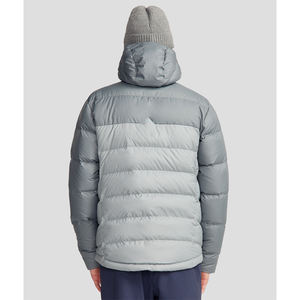 Vêtements d'hiver pour hommes en gros, veste décontractée à capuche épaisse de couleur unie, grande taille, veste coupe-vent décontractée, manteau matelassé OEM - Product Image 5