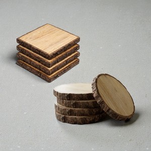 Handmade Birch Wood Coaster Natural Rustic Wooden <b>Cup</b> <b>Mat</b> for Craft Gift Souvenir Home Decoration Projects - Product Image 1