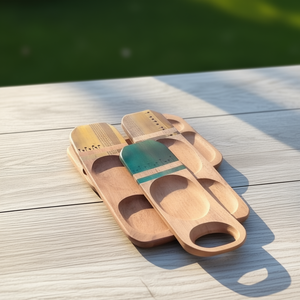 Premium Elegant Design Wooden Printed Serving Tray for Tea <b>Coffee</b> Breakfast or Snacks Decorative Trays - Product Image 3