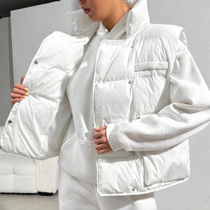 puffer vests stylish fashion fall warm winter women <b>clothes</b> coat quilted puffer sleeveless jacket women customized puffer vest - Product Image 3