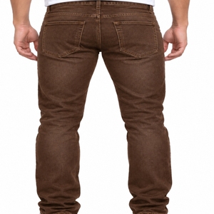 Jean en denim slim pour homme, taille classique, détail poche avant, style poche arrière, finition jambe nette, logo imprimé, idéal pour l'automne - Product Image 2