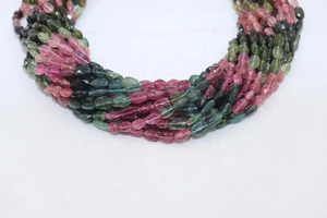 Perles ovales facettées en tourmaline véritable, 5-7 mm, 14 brins, vente en gros pour la création de bijoux - Product Image 5