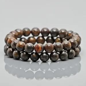 Natural Bronzite 8mm Smooth Round AA Grade Gemstone Beads <b>Stretch</b> <b>Bracelet</b> Healing Jewelry Wholesale - Product Image 3