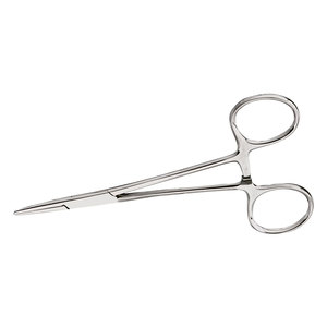 Pinza de sujeción para instrumentos de laboratorio dental, recta, ligeramente dentada, de acero inoxidable, longitud 130 mm, longitud de mandíbula recta 110 mm - Product Image 3