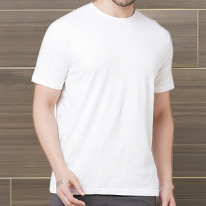 Direct Factory Plain 160 GSM Cotton T-<b>Shirt</b> for Men Loose Fit Solid Crew Neck Summer Wear OEM Bulk Supplier - Product Image 1