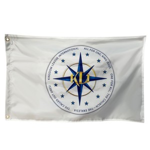 Drapeau rectangulaire personnalisé en polyester imprimé, durable et portable, avec mât en acrylique, pour usage promotionnel - Product Image 6