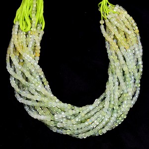 Cuentas facetadas de prehnita AAA+ de 4 mm, piedras preciosas semipreciosas de prehnita natural multicolor, cuentas sueltas elegantes en forma de caja 3D para la fabricación de joyas - Product Image 2