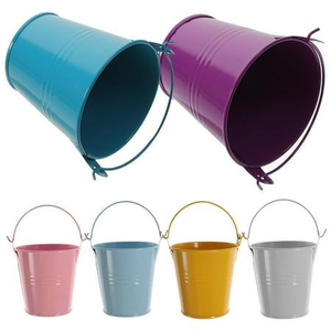 Seau en fer de petite taille, pot de fleurs en métal pour plantes et fleurs, vente en gros pour les fleuristes - Product Image 2