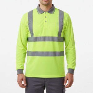 Camisa de Trabajo Reflectante para Hombre con Franjas de Alta Visibilidad para Aplicaciones de Seguridad Industrial - Product Image 1